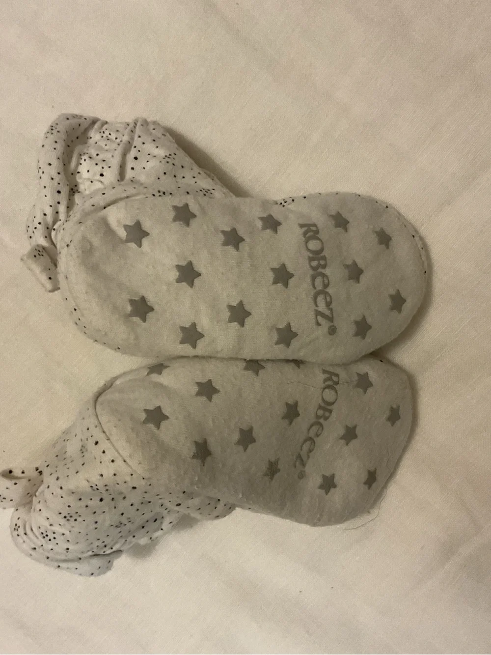 Robeez White and Black Dot Baby Slippers